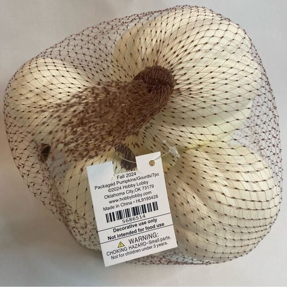 7pc Off White Pumpkins Gourds Fall Thanksgiving Tiered Tray Table Decor Crafts - Picture 4 of 4